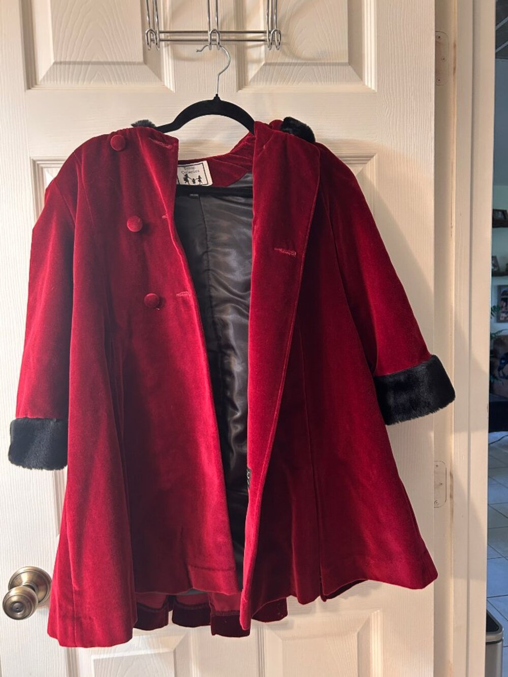 Vintage velvet girls coat